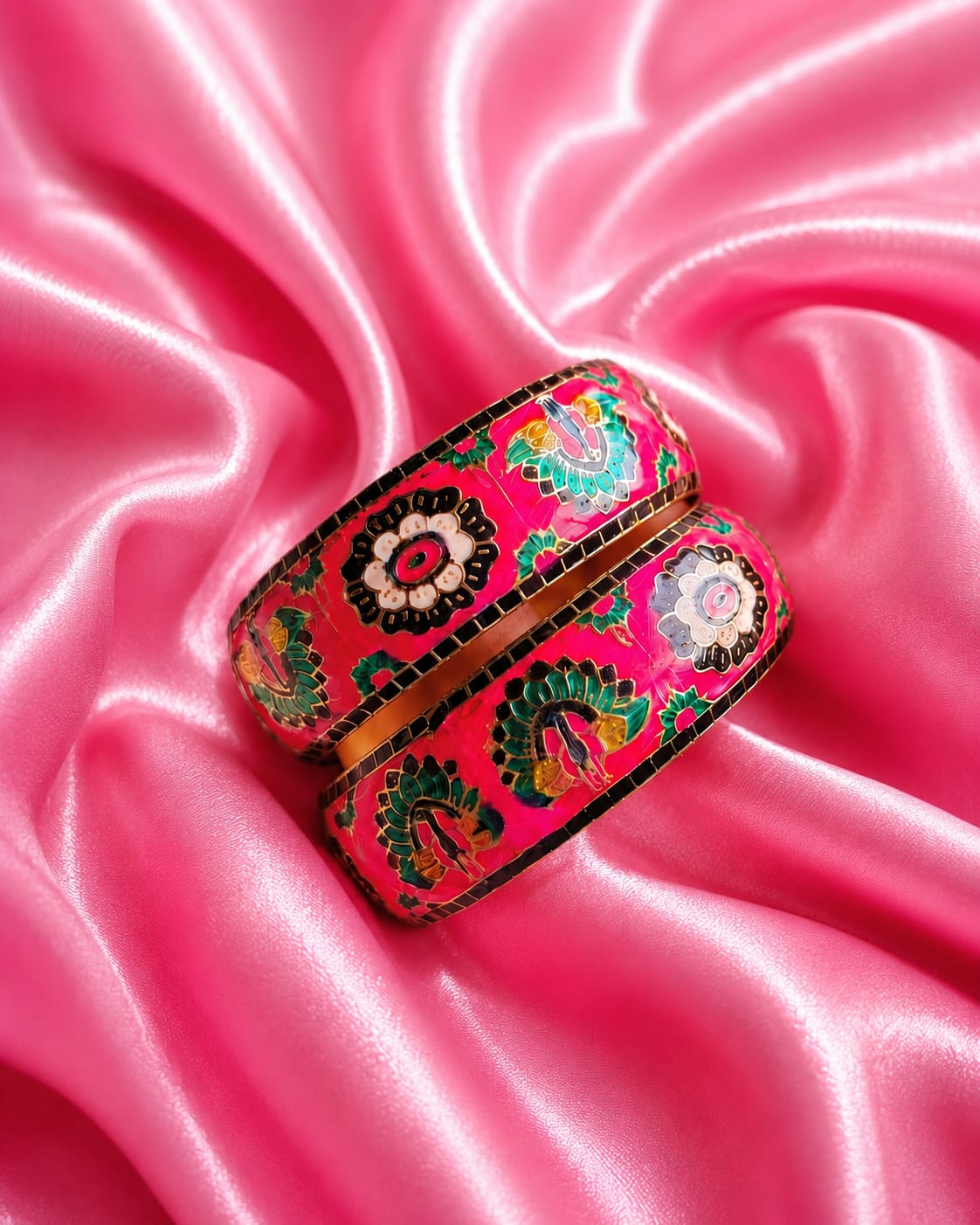 peacock meenakari bangle
