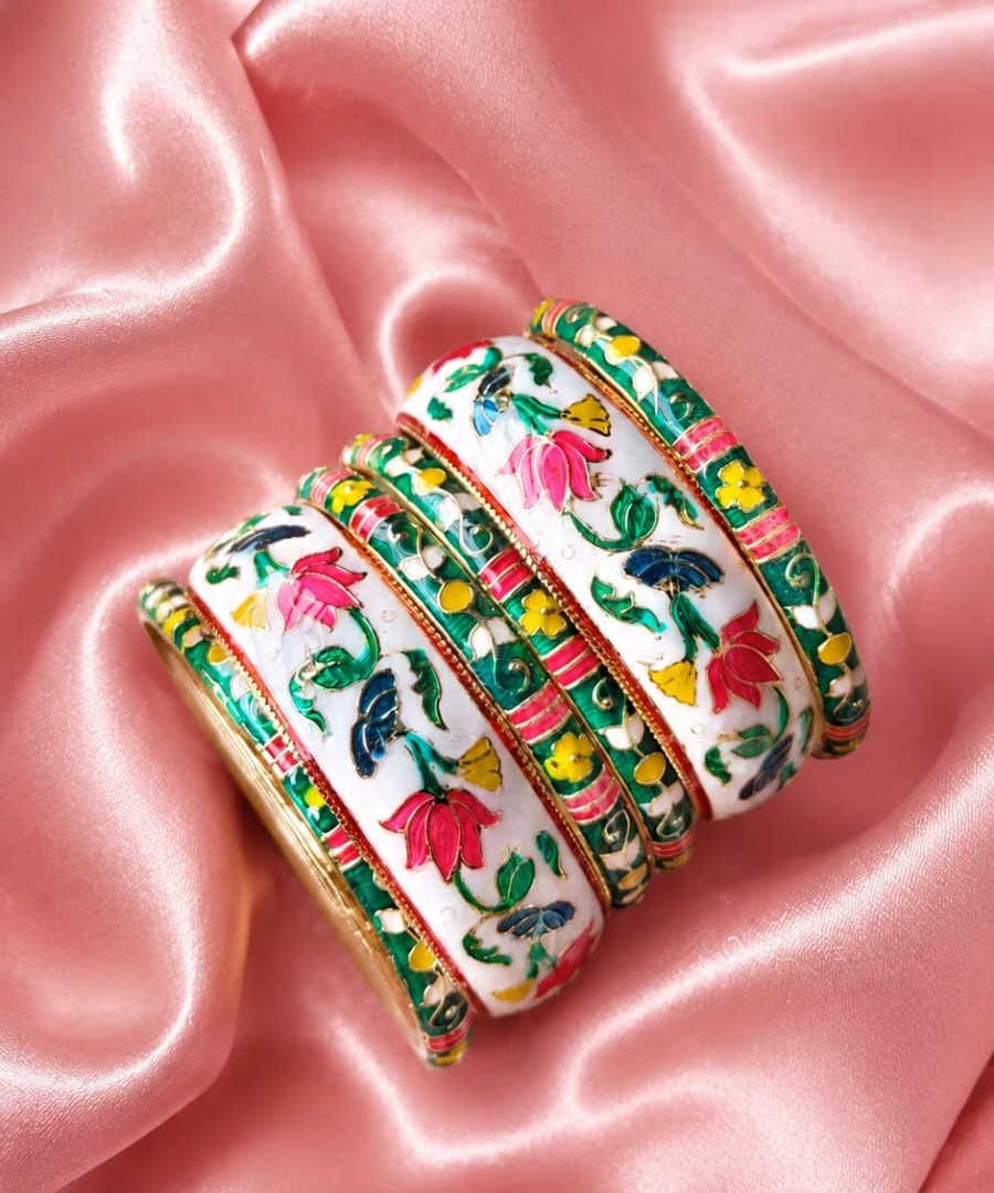 floral meenakari bangle set